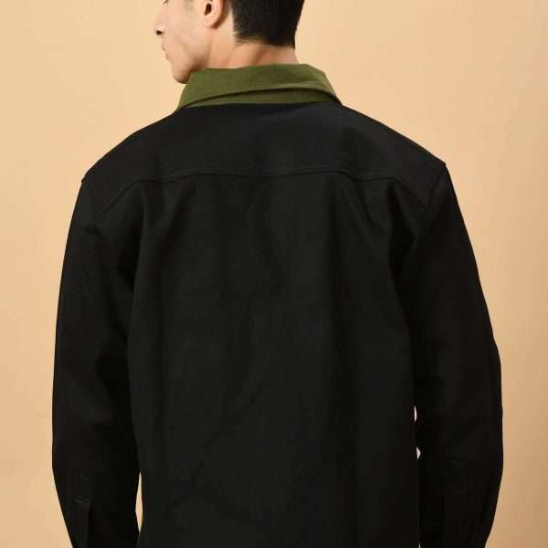 Black And Olive Color Overshirt By Offmint